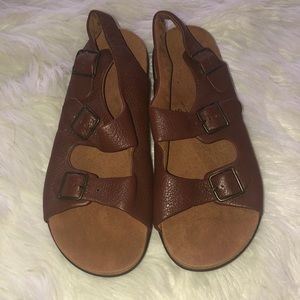 SAS mens brown leather sandals size 12